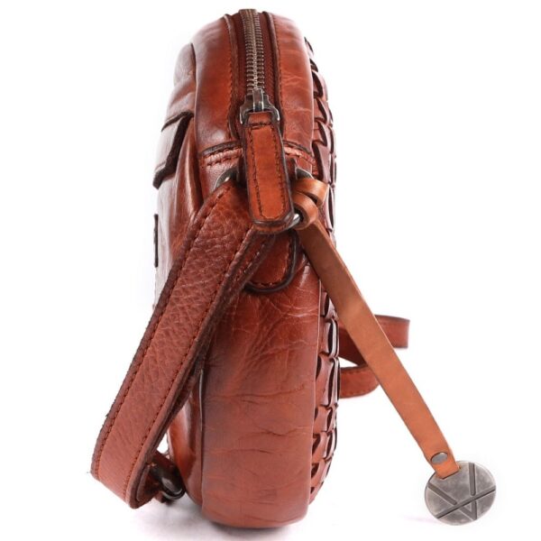 NAOMI ROUND BAG – Genuine Leather Round Crossbody Bag for Women - Cognac