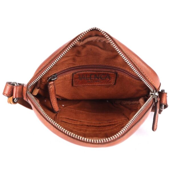 NAOMI ROUND BAG – Genuine Leather Round Crossbody Bag for Women - Cognac