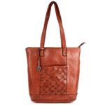 AVA SHOULDER BAG – Genuine Cognac Leather Women's Tote Handbag & Satchel Purse