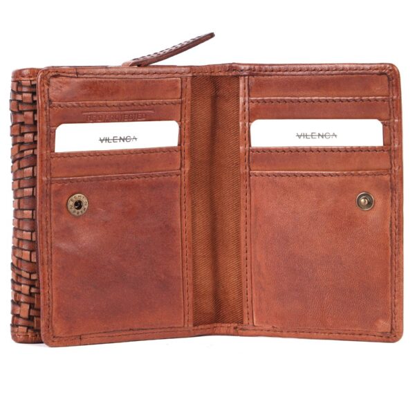 SKYLAR LADY WALLET – Genuine Cognac Leather Women's Wallet with RFID Blocking