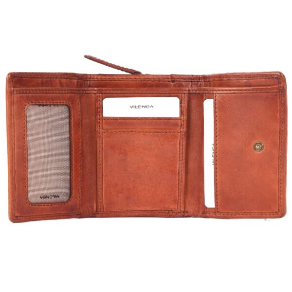 SKYLAR LADY WALLET – Genuine Cognac Leather Women's Wallet with RFID Blocking