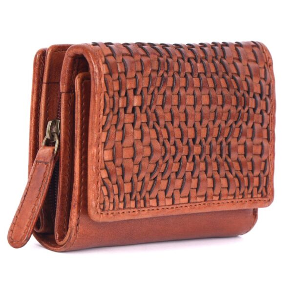 SKYLAR LADY WALLET – Genuine Cognac Leather Women's Wallet with RFID Blocking