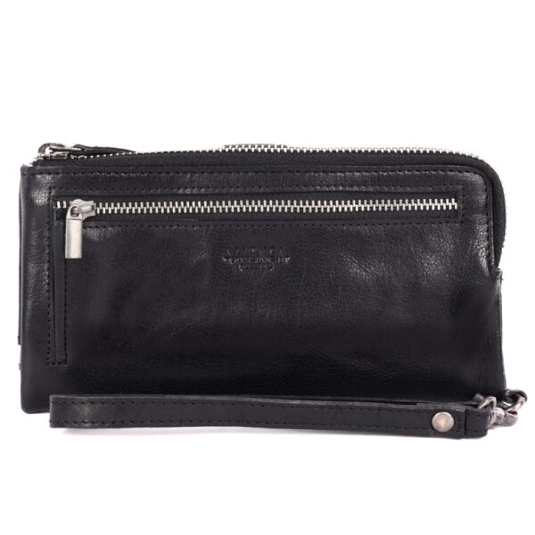 WINNIE LADY PURSE – Genuine Leather Wallet for Women with Detachable Wristlet- Black