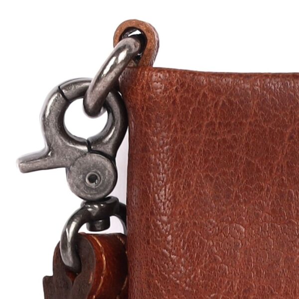 WINNIE LADY PURSE – Genuine Tan Leather Wallet for Women with Detachable Wristlet