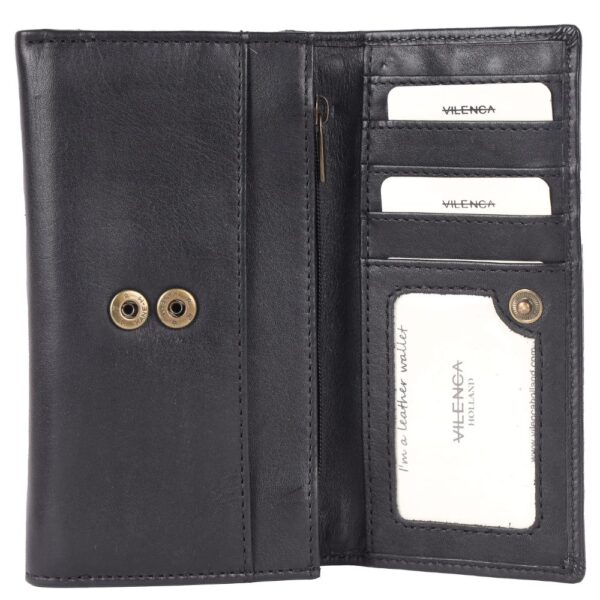Vintage Italian Leather Boho Studded Trifold Wallet-Zipper Coin Purse & Credit Card Holder for Women – Stylish, Secure & Functional