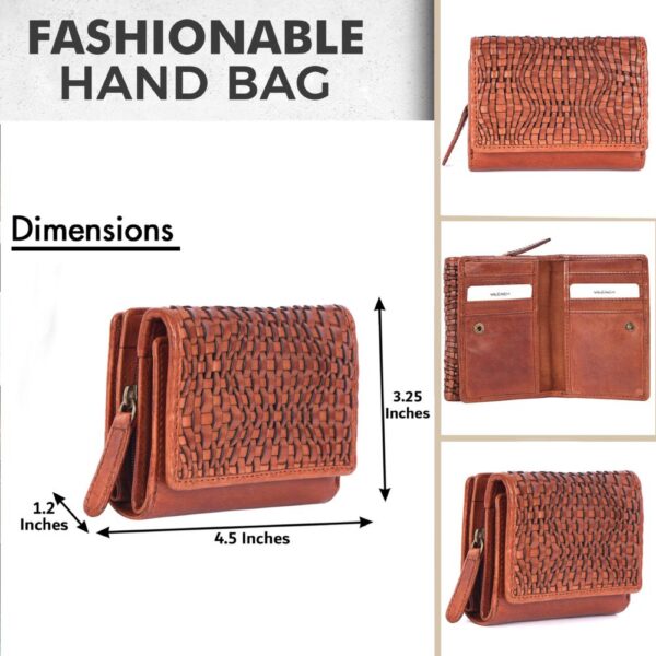 SKYLAR LADY WALLET – Genuine Cognac Leather Women's Wallet with RFID Blocking
