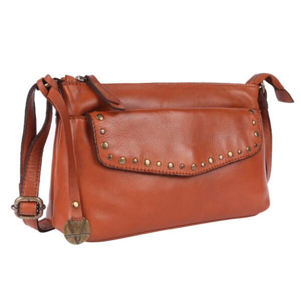 Genuine Italian Leather Boho Studded Crossbody Sling Bag - Stylish, Durable, & Perfect for Everyday Use for women