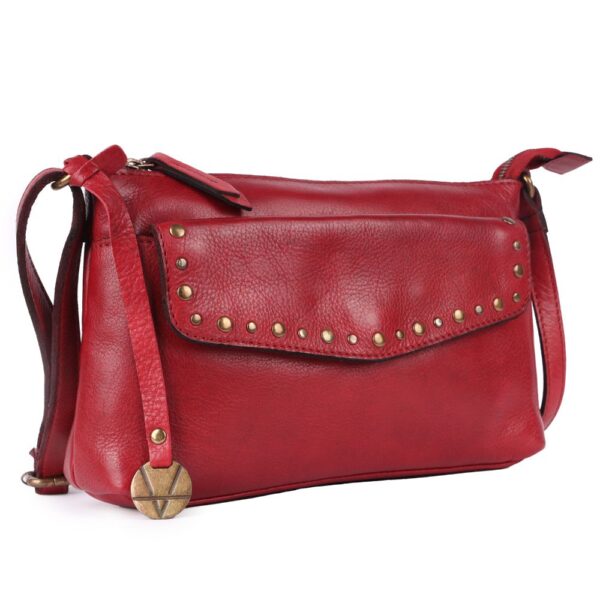 Genuine Italian Leather Boho Studded Crossbody Sling Bag - Stylish, Durable, & Perfect for Everyday Use for women