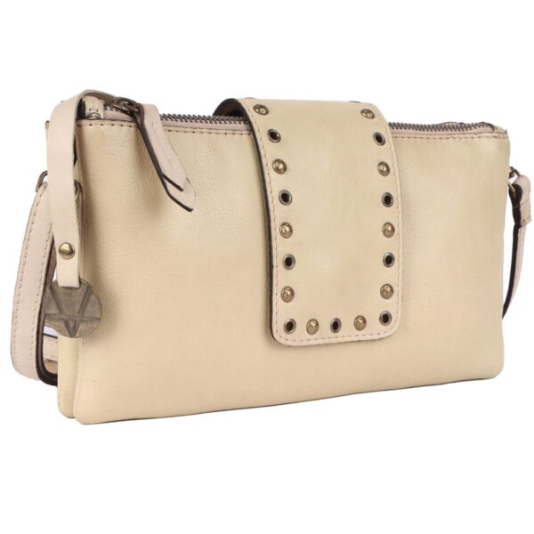 9.5 inch Genuine Italian Leather Boho Studded Crossbody Sling Bag - Stylish, Durable, & Perfect for Everyday Use for women