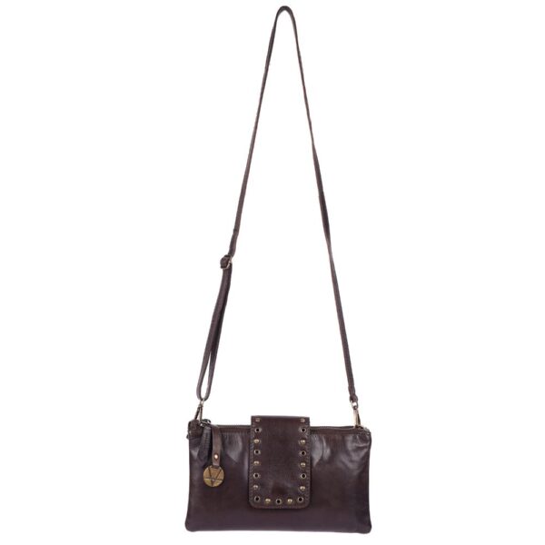 9.5 inch Genuine Italian Leather Boho Studded Crossbody Sling Bag - Stylish, Durable, & Perfect for Everyday Use for women
