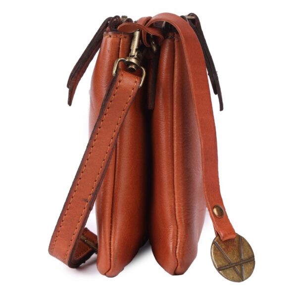 9.5 inch Genuine Italian Leather Boho Studded Crossbody Sling Bag - Stylish, Durable, & Perfect for Everyday Use for women