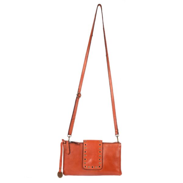 9.5 inch Genuine Italian Leather Boho Studded Crossbody Sling Bag - Stylish, Durable, & Perfect for Everyday Use for women