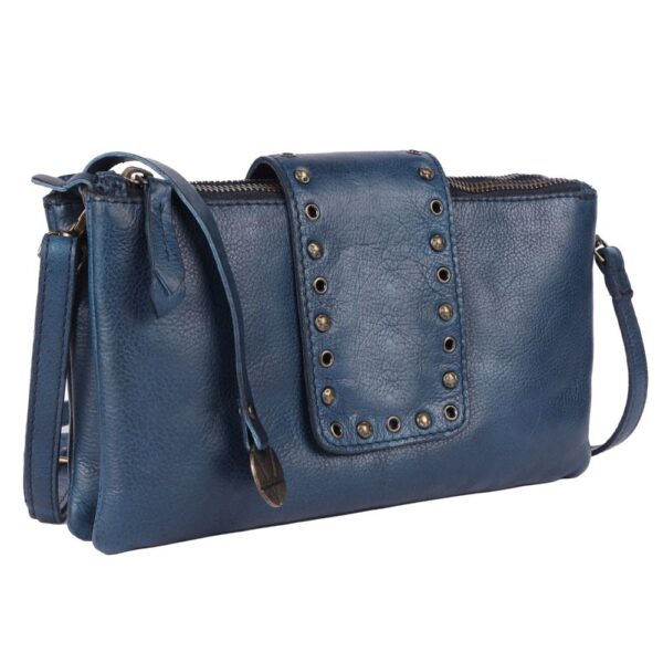 9.5 inch Genuine Italian Leather Boho Studded Crossbody Sling Bag - Stylish, Durable, & Perfect for Everyday Use for women