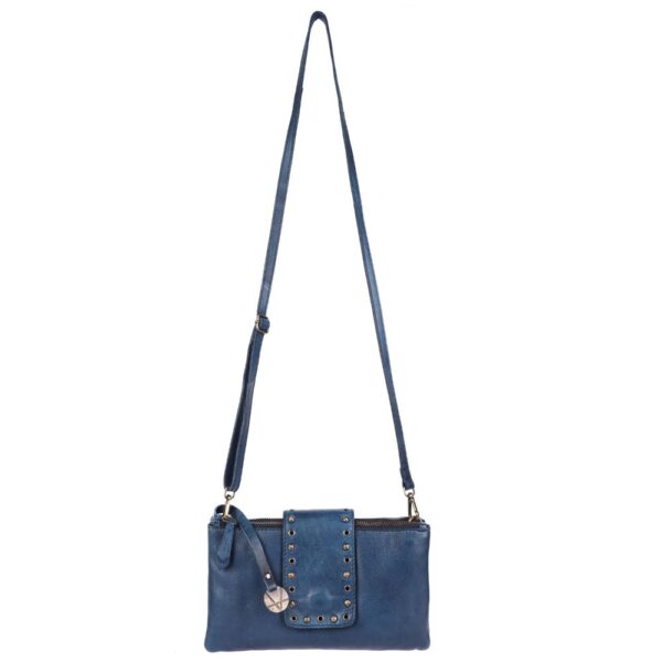 9.5 inch Genuine Italian Leather Boho Studded Crossbody Sling Bag - Stylish, Durable, & Perfect for Everyday Use for women