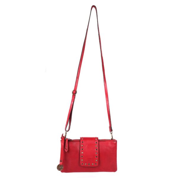 9.5 inch Genuine Italian Leather Boho Studded Crossbody Sling Bag - Stylish, Durable, & Perfect for Everyday Use for women