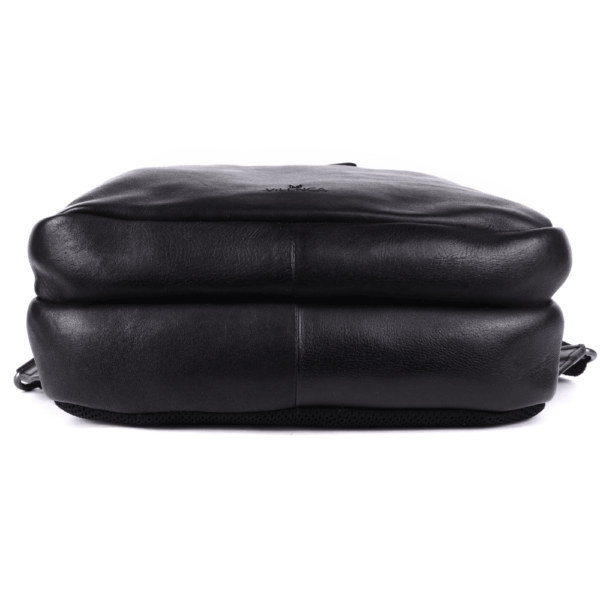 15 Inch Genuine Leather Backpack for Women and Men, Black Leather Backpack with Adjustable Shoulder Strap