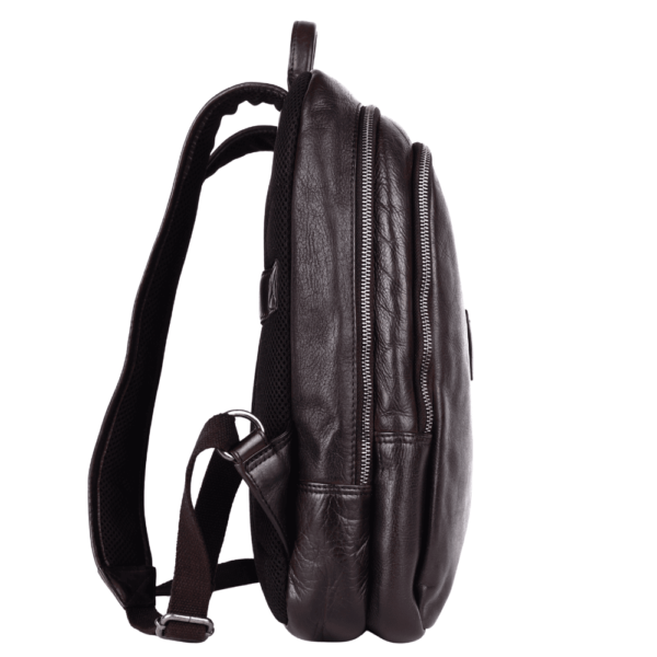 15 Inch Genuine Leather Backpack for Women and Men, Brown Leather Backpack with Adjustable Shoulder Strap