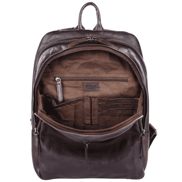15 Inch Genuine Leather Backpack for Women and Men, Brown Leather Backpack with Adjustable Shoulder Strap