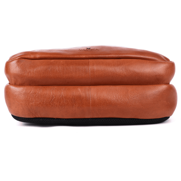 15 Inch Genuine Leather Backpack for Women and Men, Cognac Leather Backpack with Adjustable Shoulder Strap