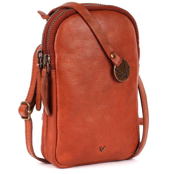 Genuine Italian Leather Small Leather Crossbody Bags For Women Cell Phone Purse, Trendy Casual Detachable Strap