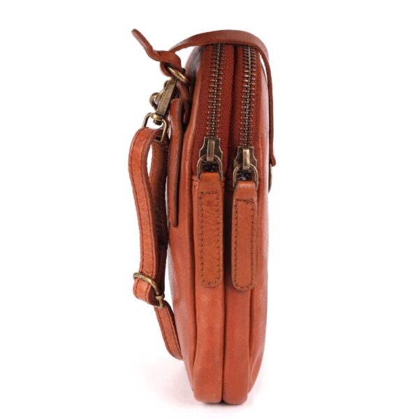Genuine Italian Leather Small Leather Crossbody Bags For Women Cell Phone Purse, Trendy Casual Detachable Strap