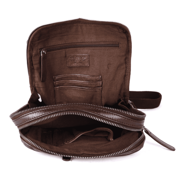Genuine Italian Leather Shoulder Crossbody Sling Bag for Men - Adjustable Strap for Office, Travel, Casual & Hiking