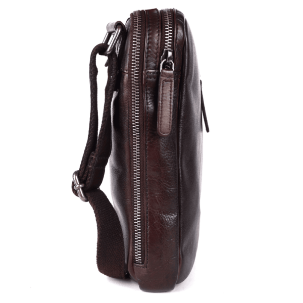 Genuine Italian Leather Shoulder Crossbody Sling Bag for Men - Adjustable Strap for Office, Travel, Casual & Hiking