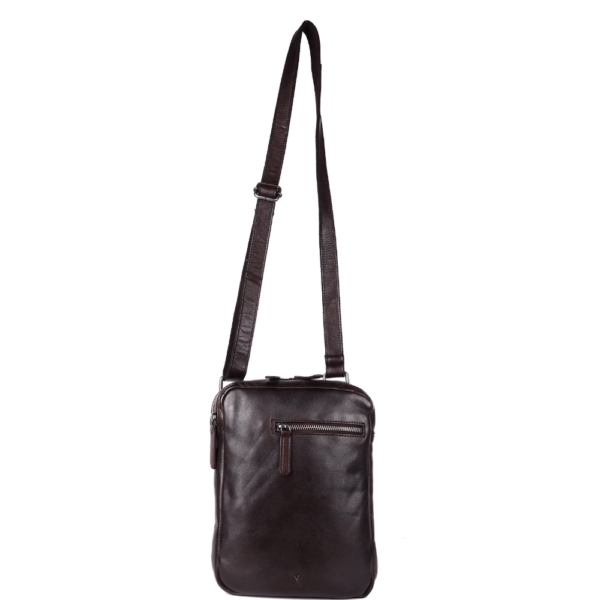 Genuine Italian Leather Shoulder Crossbody Sling Bag for Men - Adjustable Strap for Office, Travel, Casual & Hiking