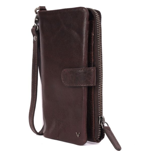 WINNIE LADY PURSE – Genuine Leather Wallet for Women with Detachable Wristlet- Chestnut