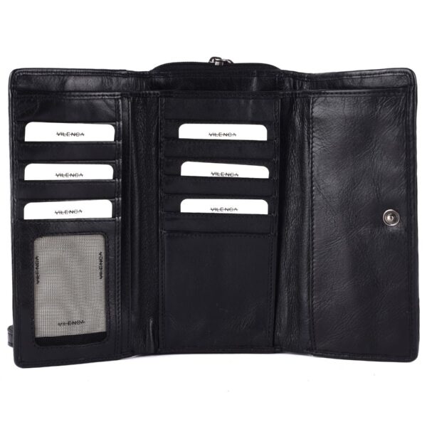 Genuine Leather Wallets for Women, Small Wallet for Ladies Zipper Coin Purse Credit Card Holder with Strap
