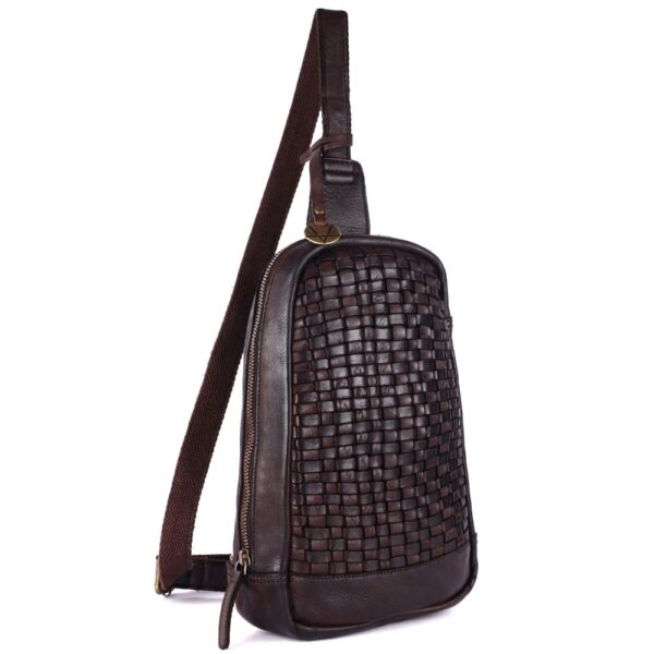 Genuine Leather Body Bag Unisex Trendy Casual Travelling Essentials Kept Bag, Durable Secure Travel Brown