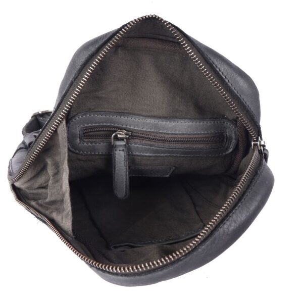 Genuine Leather Body Bag Unisex Trendy Casual Travelling Essentials Kept Bag, Durable Secure Travel Grey