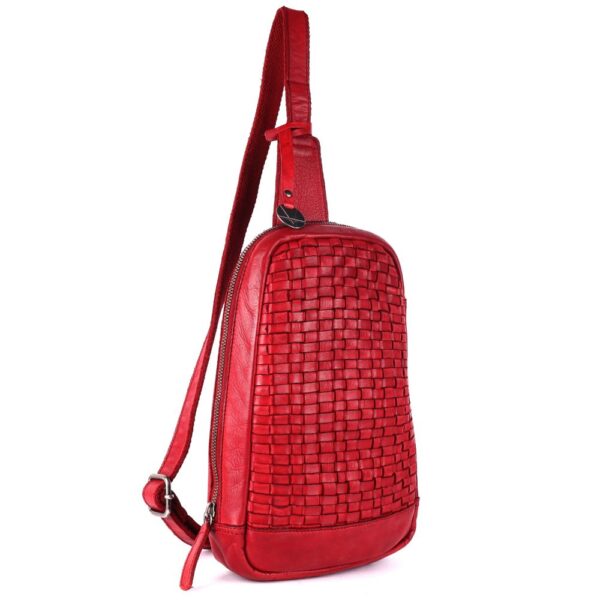 Genuine Leather Body Bag Unisex Trendy Casual Travelling Essentials Kept Bag, Durable Secure Travel Red