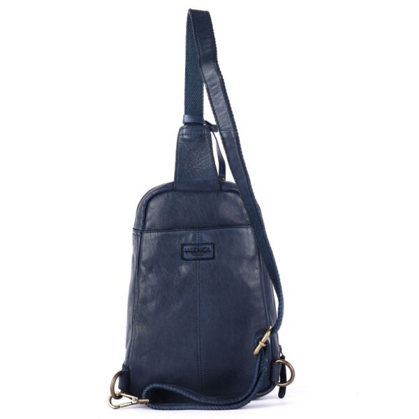 Genuine Leather Body Bag Unisex Trendy Casual Travelling Essentials Kept Bag, Durable Secure Travel Navy