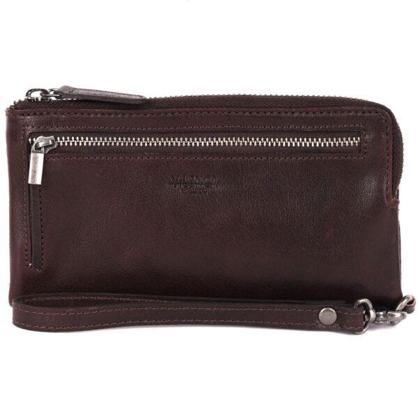 WINNIE LADY PURSE – Genuine Leather Wallet for Women with Detachable Wristlet- Chestnut