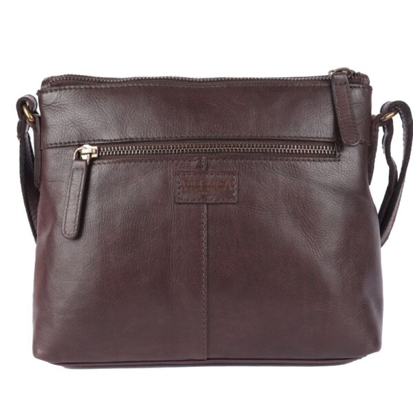 Genuine Italian Leather Boho Studded Crossbody Sling Bag – Brown