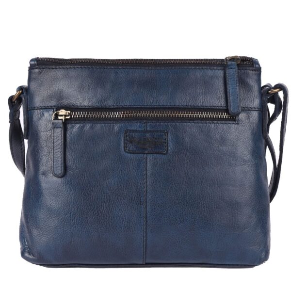 Genuine Italian Leather Boho Studded Crossbody Sling Bag – Navy