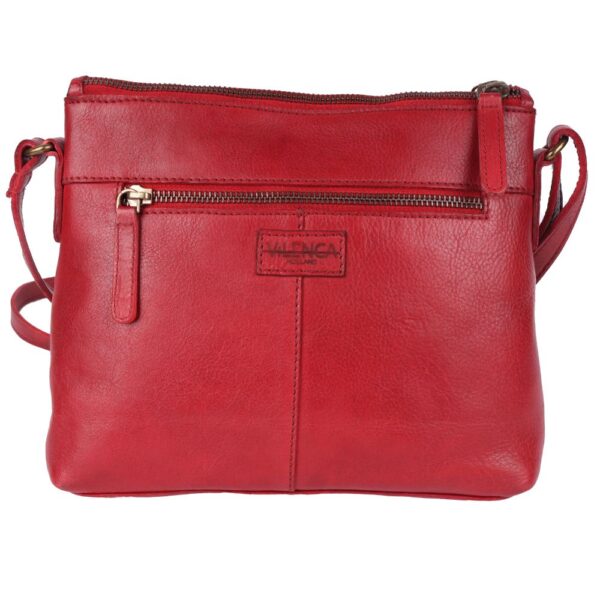 Genuine Italian Leather Boho Studded Crossbody Sling Bag – Red
