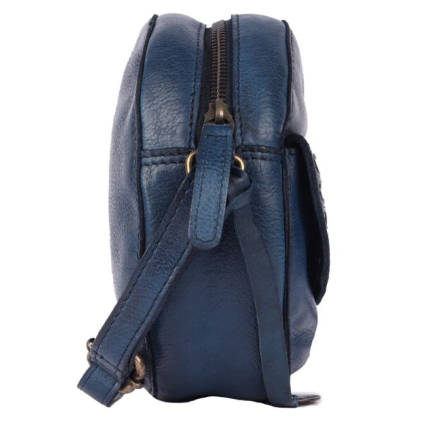 Genuine Italian Leather Boho Studded Round Crossbody Sling Bag - Stylish, Durable, & Perfect for Everyday Use for women