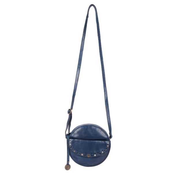 Genuine Italian Leather Boho Studded Round Crossbody Sling Bag - Stylish, Durable, & Perfect for Everyday Use for women