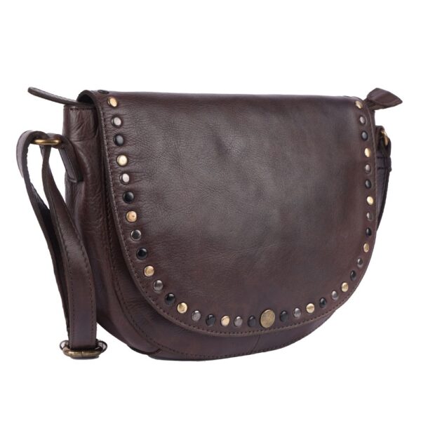 Genuine Italian Leather Boho Studded Crossbody Shoulder Bag - Stylish, Durable, & Perfect for Everyday Use for women