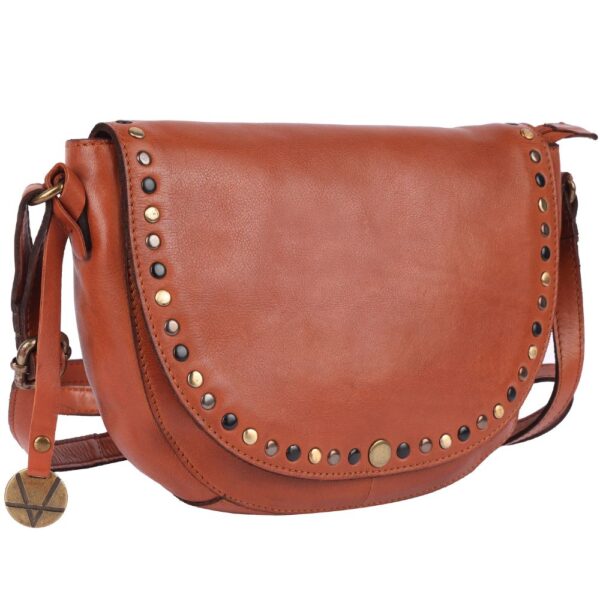 Genuine Italian Leather Boho Studded Crossbody Shoulder Bag - Stylish, Durable, & Perfect for Everyday Use for women