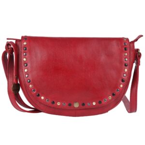 Genuine Italian Leather Boho Studded Crossbody Shoulder Bag - Stylish, Durable, & Perfect for Everyday Use for women