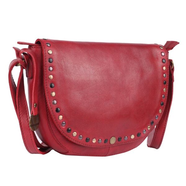 Genuine Italian Leather Boho Studded Crossbody Shoulder Bag - Stylish, Durable, & Perfect for Everyday Use for women