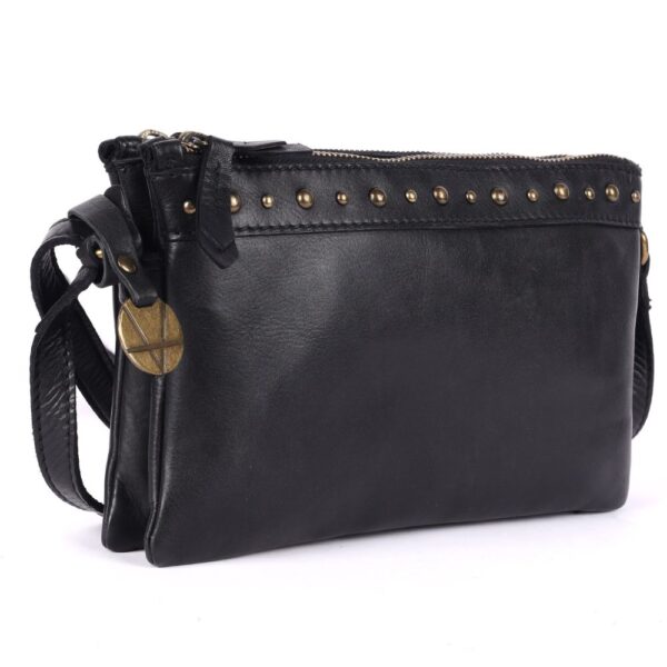 9 inch Women's Genuine Italian Leather Boho Studded Crossbody Sling Bag – Premium Quality, Stylish