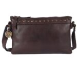 9 inch Women's Genuine Italian Leather Boho Studded Crossbody Sling Bag – Premium Quality, Stylish