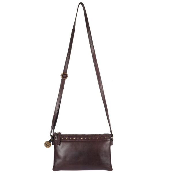 9 inch Women's Genuine Italian Leather Boho Studded Crossbody Sling Bag – Premium Quality, Stylish