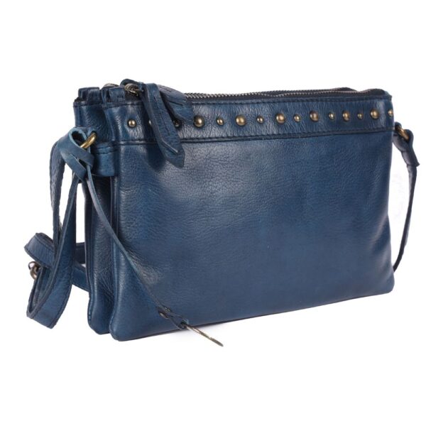 9 inch Women's Genuine Italian Leather Boho Studded Crossbody Sling Bag – Premium Quality, Stylish