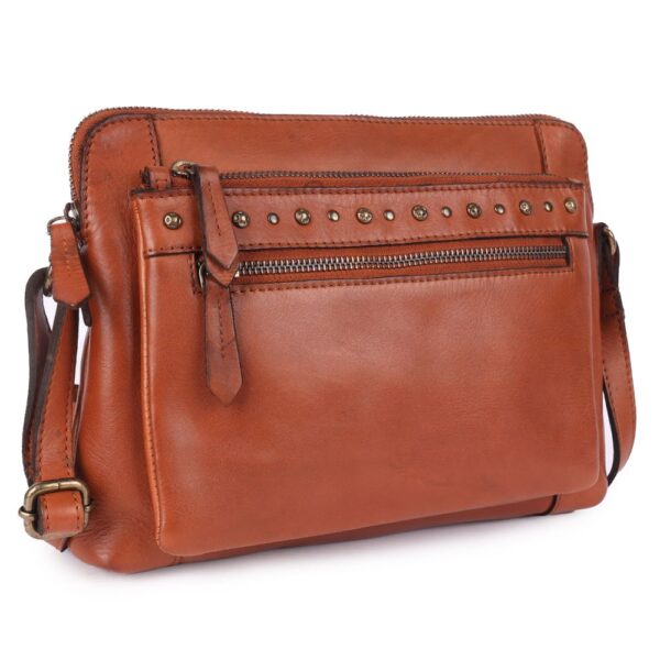 Genuine Italian Leather Boho Studded Shoulder Sling Bag - Stylish, Durable, & Perfect for Everyday Use for women