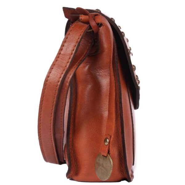 Genuine Italian Leather Boho Studded Crossbody Sling Bag - Stylish, Durable, & Perfect for Everyday Use for Women